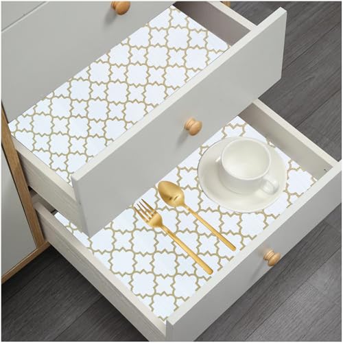 Deabevn Schubladenmatte Antirutschmatte Küche PVC Nicht Adhäsive wasserdichte Dauerhafte Cuttable Für Schränke, Regal, Schublade 30x600cm von Deabevn