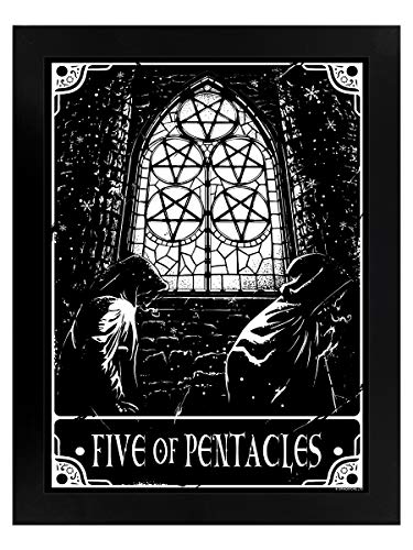 Deadly Tarot Miniposter mit schwarzem Holzrahmen Five of Pentacles 35 x 45 cm von Deadly Tarot