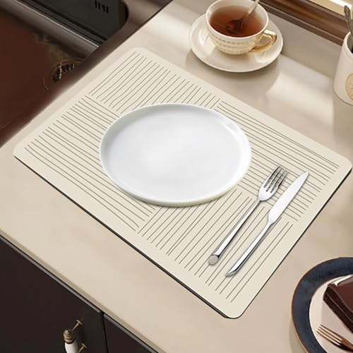Rutschfeste Kaffeemaschinenmatte, super saugfähige Abtropfmatte für Küchentheke, schnell trocknendes Silikon-Abtropfpad, 40 x 60 cm, Kaffeemaschinen-Zubehör, leicht zu reinigen (Linie 1) von Deaguid
