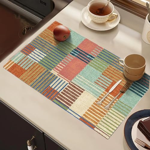 Rutschfeste Kaffeemaschinenmatte, super saugfähige Abtropfmatte für Küchentheke, schnell trocknendes Silikon-Abtropfpad, 40 x 60 cm, Kaffeemaschinen-Zubehör, leicht zu reinigen (farbige Linie 1) von Deaguid