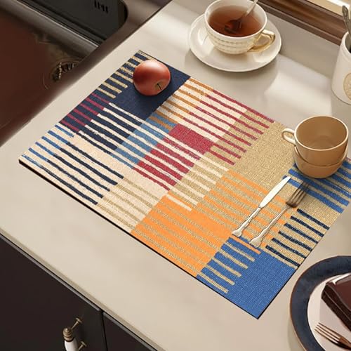 Rutschfeste Kaffeemaschinenmatte, super saugfähige Abtropfmatte für Küchentheke, schnell trocknendes Silikon-Abtropfpad, 40 x 60 cm, Kaffeemaschinen-Zubehör, leicht zu reinigen (farbige Linie 2) von Deaguid