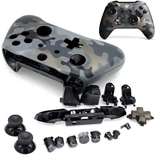 Deal4GO Controller-Gehäuse Gehäuse Abdeckung Komplettset Blenden Ersatz Kits mit Tasten für Xbox One S Controller Night Ops Camo Special Edition von Deal4GO