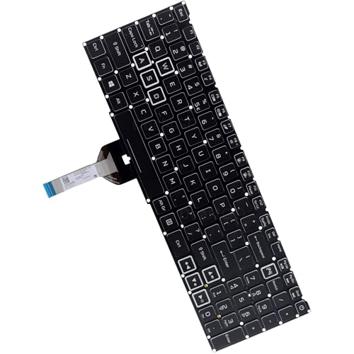 Deal4GO RGB-Tastatur mit Hintergrundbeleuchtung für Acer PHN16-71 PHN16-72 PHN18-71 AN515-58 PH315-52 PH315-53 PH16-71-74UU – Weiße WASD-Tasten von Deal4GO