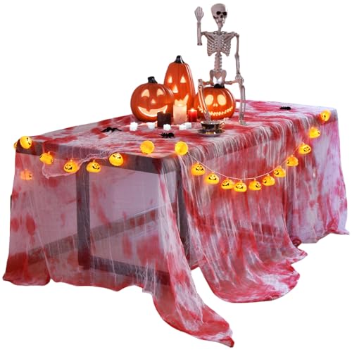 DealKits 200 x 500 cm Halloween Gruseliges Tuch Dekorationen, Halloween Deko Stoff, Blutrot Gruseltuch,Dekogewebe für Spukhäuser Halloween Party Türen Vorhang Outdoor Veranden Fenster Dekoration DealKits 200 x 500 cm Halloween Gruseliges Tuch Dekorationen, Halloween Deko Stoff, Blutrot Gruseltuch,Dekogewebe für Spukhäuser Halloween Party Türen Vorhang Outdoor Veranden Fenster Dekoration von DealKits