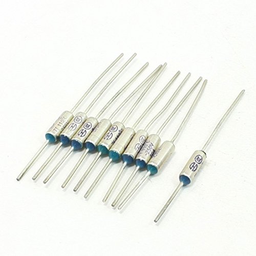 DealMux 10 Stück Stromkreisabschaltung TF Aluminium Thermosicherung 110 Grad Celsius 250V 10A von DealMux