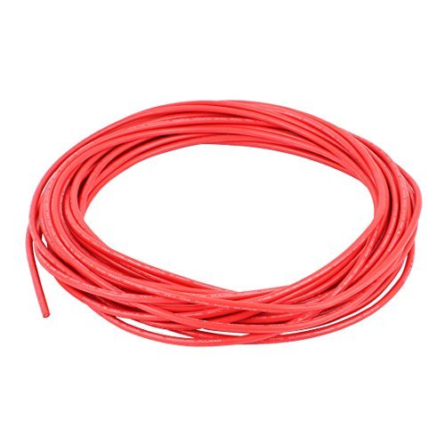 DealMux 18 AWG 10KV Silikondraht 18 Gauge Elektrischer Draht Hochspannungskabel 32,8 Fuß - Weicher und flexibler verzinnter Kupferdraht Hochtemperaturbeständigkeit Rot von DealMux