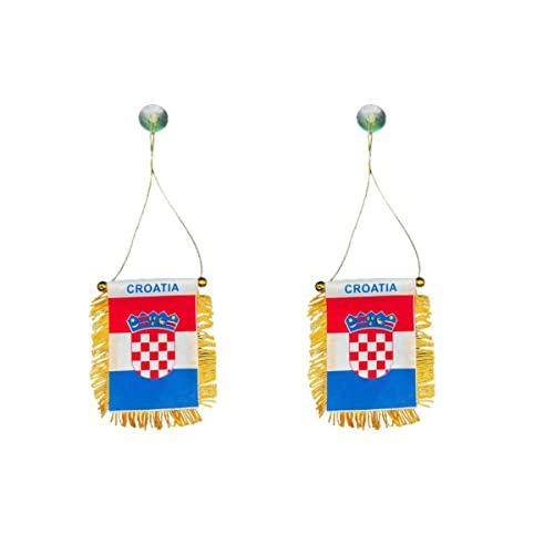 2x Kroatien Wimpel mit Saugnapf Flagge Auto Flagge Croatia von Dealfuchs24