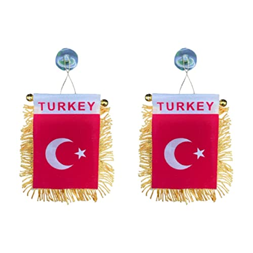 2x Türkei Wimpel mit Saugnapf Flagge Auto Flagge Turkey Türkiye von Dealfuchs24