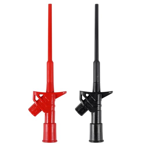 2PCS Multimeter-Kabel-Test-Probe, Professionelles isoliertes Schnelltest Test-Haken-Clip, 10A Draht-Piercing-Probe-Clip-Test-Blei-Kit mit 4mm Bananenstecker für Kfz-Diagnosegeräte 2PCS Multimeter-Kabel-Test-Probe, Professionelles isoliertes Schnelltest Test-Haken-Clip, 10A Draht-Piercing-Probe-Clip-Test-Blei-Kit mit 4mm Bananenstecker für Kfz-Diagnosegeräte von Dealikee