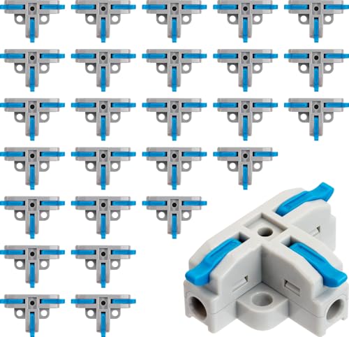 50 Stück T shape connectors, Elektrische Hebelmutter Drahtverbinder Push-in Leiter Klemmenblock 50 Stück T shape connectors, Elektrische Hebelmutter Drahtverbinder Push-in Leiter Klemmenblock von Dealikee