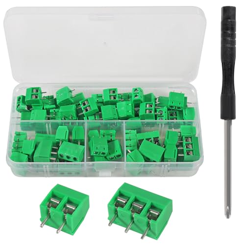 60pcs PCB Mount Screw Terminal Block, 5mm 2 Pin / 3 Pin PCB Schraubklemmen, Schraubklemme Steckverbinder, für Arduino (2 Pin-40, 3 Pin-20) 60pcs PCB Mount Screw Terminal Block, 5mm 2 Pin / 3 Pin PCB Schraubklemmen, Schraubklemme Steckverbinder, für Arduino (2 Pin-40, 3 Pin-20) von Dealikee