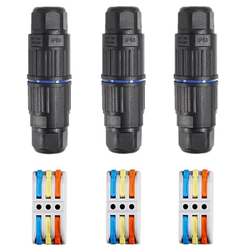 Dealikee 3 Stück Kabelverbinder Wasserdicht IP68, 3-Polig Verteilerdose Außen Erdkabel Abzweigdose Garten Kabelmuffe Verbindungsmuffe Verbindungsbox für Ø3.5-10 mm Kabeldurchmesser Dealikee 3 Stück Kabelverbinder Wasserdicht IP68, 3-Polig Verteilerdose Außen Erdkabel Abzweigdose Garten Kabelmuffe Verbindungsmuffe Verbindungsbox für Ø3.5-10 mm Kabeldurchmesser von Dealikee