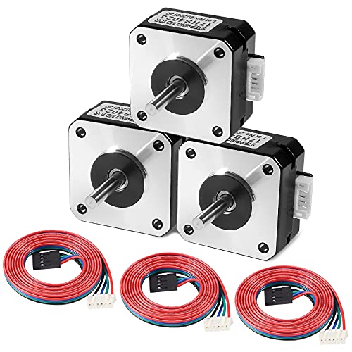 Dealikee 3Pcs Nema 17 Stepper Motor for Titanium Extruder 3D Printer 4.1V 1A 13Ncm Motor 17HS4023 with Wire with 1m DuPont Line von Dealikee