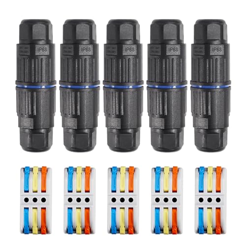 Dealikee 5 Stück Kabelverbinder Wasserdicht IP68, 3-Polig Verteilerdose Außen Erdkabel Abzweigdose Garten Kabelmuffe Verbindungsmuffe Verbindungsbox für Ø3.5-10 mm Kabeldurchmesser Dealikee 5 Stück Kabelverbinder Wasserdicht IP68, 3-Polig Verteilerdose Außen Erdkabel Abzweigdose Garten Kabelmuffe Verbindungsmuffe Verbindungsbox für Ø3.5-10 mm Kabeldurchmesser von Dealikee