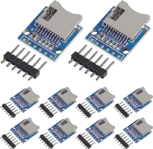 Dealikee Micro-SD-Kartenmodul, Micro-SD, SDHC, TF-Karte, Micro-SD-Speicherbrett, Speicherschild, Erweiterungsmodul mit SPI-Schnittstelle, Level-Konvertierungs-Chip, 10 Stück von Dealikee