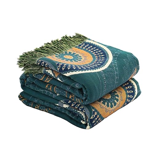 Deamos Boho Decke 100% Baumwolle Tagesdecke,Alle Saison Doppelseitig Gewebte Kuscheldecke,Weich Couchdecke Sofadecke Landhausstil Sesseldecke Wohndecke, 200 x 230 von Deamos