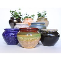 Keramik Wand Übertopf - Kleine Keramikvase, Luftpflanzentopf, Flachwandvase, Sukkulenten Übertopf, New Mexico Keramik, Vermehrungsvase von DeansStudioArts