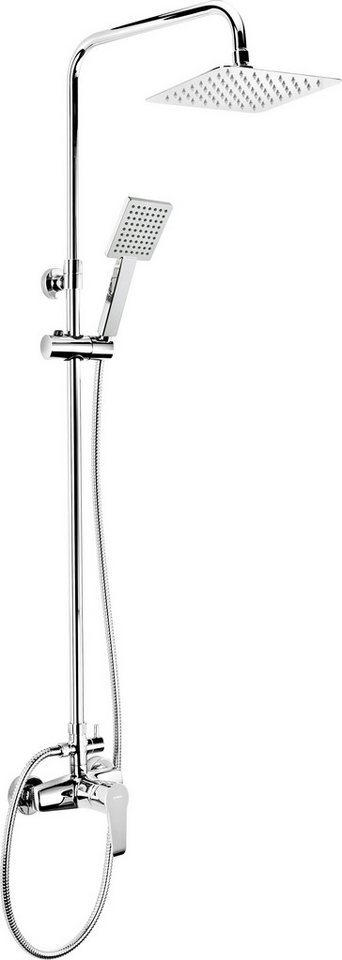Deante Duschsystem »Corio« Duschsystem mit Duschbatterie in klasischer Chrom Ausführung, 1 Strahlart(en), Einstellbereich: 90-111cm, Anti-Kalk System von Deante