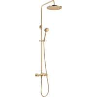 Deante Duschsystem ""Temisto", Duschsystem, Duschbatterie mit 2 eleganten Griffen", Einstellbereich: 90-150cm, Beschichtung in Messingfarbe von Deante