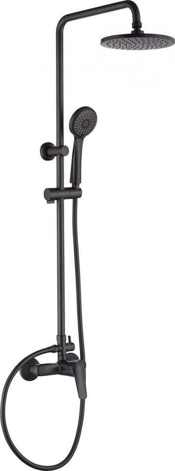 Deante Duschsystem NEO BORO, Duschsäule mit Duscharmatur, Set in schwarz, Handbrause und Kopfbrause Deante Duschsystem NEO BORO, Duschsäule mit Duscharmatur, Set in schwarz, Handbrause und Kopfbrause von Deante