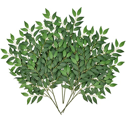 DearHouse 66 cm lange grüne Stiele, künstliche grüne Blättergirlande, Ranken, Hängespray für DIY-Hochzeitsbogen, Blumenstrauß, Tischdekoration, Heimdekoration (16, mattgrün) von DearHouse