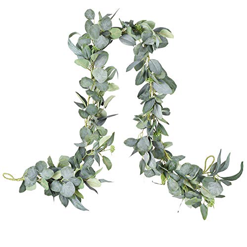 DearHouse Eukalyptus-Girlande aus künstlicher Seide, Eukalyptusblätter, Weinrebe, handgefertigt, für Hochzeit, Hintergrund DearHouse Eukalyptus-Girlande aus künstlicher Seide, Eukalyptusblätter, Weinrebe, handgefertigt, für Hochzeit, Hintergrund von DearHouse