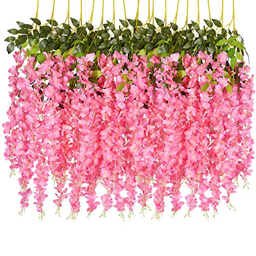 DearHouse Künstliche Glyzinien-Ranken, Ratta-Girlande, Seidenblumen, Schnur, Party, Zuhause, Hochzeit, Dekoration, 10 m, Rosa, 6 Stück DearHouse Künstliche Glyzinien-Ranken, Ratta-Girlande, Seidenblumen, Schnur, Party, Zuhause, Hochzeit, Dekoration, 10 m, Rosa, 6 Stück von DearHouse