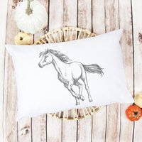 Pferdelumbar Kissenhülle | Pferd Kinderzimmer Western Bauernhof Land Pferde Kissenbezug von DearestFoxCreations