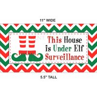 Haus Unter Elfen Aufsicht Zeichen, Elfe Etikett, Weihnachtsschild, Adventskranz Weihnachtskranz Zeichen von DearneDesignsUK