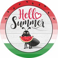 Hello Sommerkranz Schild, Ameise Kranz Wassermelonen Watermelon Schild Uk von DearneDesignsUK