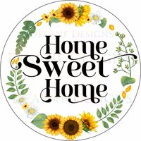 Home Sweet Kranz Schild, Sonnenblumen Türschild Sweet Home, Sonnenblumenkranz von DearneDesignsUK