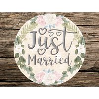 Just Married Schild, Kranz Schild Für Die Hochzeit, Hochzeit von DearneDesignsUK