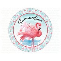 Pinker Flamingo Schild, Sommer Kranz, Pinker Kranz Schild von DearneDesignsUK