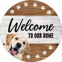 Willkommen Bei Our Home Hundeschild, Kranzschild, Golden Retriever Schild, Kranzschild von DearneDesignsUK