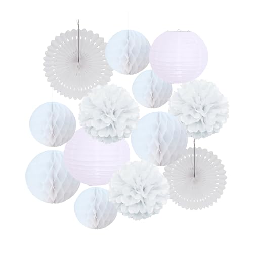 13 Stück Weiß Pompons Lampions Deko Set für Hochzeitsdeko Hochzeit Deko, Taufe Deko, Gartenparty, Kommunion Konfirmation Deko, Geburtstagsdeko, Papierblumen Seidenpapier mit Just Married Girlande 13 Stück Weiß Pompons Lampions Deko Set für Hochzeitsdeko Hochzeit Deko, Taufe Deko, Gartenparty, Kommunion Konfirmation Deko, Geburtstagsdeko, Papierblumen Seidenpapier mit Just Married Girlande von Deauparkoty