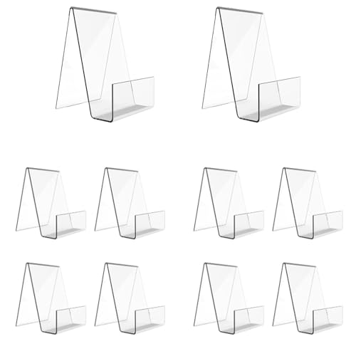 10 Pcs Acryl Ständer, Buchständer, Postkartenständer, Kartenständer, Für Anzeigen Von Büchern, Bilderalben, Musik, Bilderbüchern, Kunsthandwerk Usw 10 x 9 x 7,5 cm von Deautie