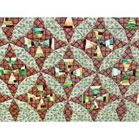 Queen/Full Kaleidoskop Quilt in Warmen, Lebendigen Farben von DebSugarmanStudio
