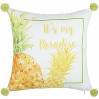 Sheppard Kissen, Paradies Druck Ananas Kunst Pom-Pom Rand Geburtstagsgeschenk, Home Decor von Debage