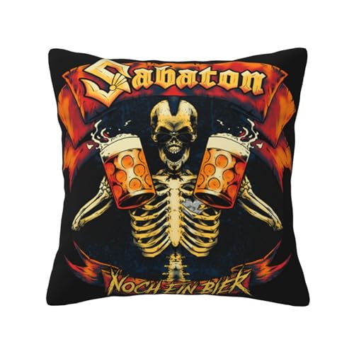 Debardelebn Sa*b-a?ton Band Wurfkissenbezug Klassischer Rock Grafik Wurfkissenbezug Quadratischer gemütlicher Kissenbezug Wohndeko für Wohnzimmer Sofa Auto Kissenbezug 16"x16" von Debardelebn