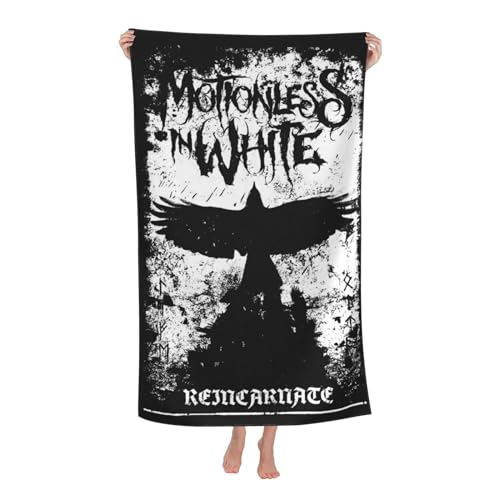 Moti-Onlěss Bnad White Mikrofaser-Strandtuch Für Erwachsene, Hip-Hop-Strandtuch, Übergröße, 80 X 130 Cm, Schnelltrocknend, Sehr Saugfähig, Vielseitig Einsetzbares Badetuch Für Damen Und Herren von Debardelebn