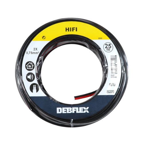 Debflex 213340 Spule, HI-FI, 2 x 0.75, 25 m, rot/schwarz von DEBFLEX
