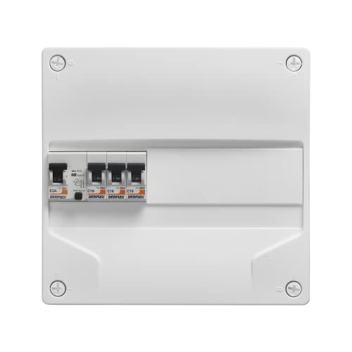 Debflex - Vorinstallierte Box 1 Reihe 1 x ID 63 A Typ A, 1 x 10 A, 2 x 16 A - Eingefasste Paneele - Modulare Schränke - Innen vorinstalliert - 707642 von DEBFLEX