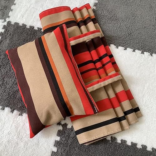 Ersatz-Stofftuch für Liegestuhl-Kits, Oxford und Leinen, 115 x 43 cm, Rot und Gelb von DecFure