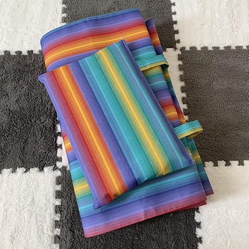 Ersatz-Stofftuch für Liegestuhl-Kits, Oxford und Segeltuch, 115 x 43 cm, Regenbogenfarben von DecFure