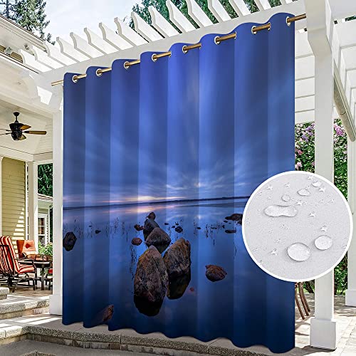 Wasserdichte Vorhänge für den Außenbereich, Terrasse, für Veranda, Pergola, Cabana, Pavillon, Baldachin, mit Ösen, 1 Panel, 210 x 250 cm von DecFure