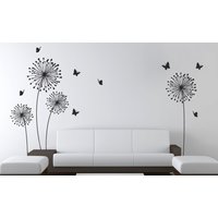 Abziehbild Stilvolle Moderne Blumen Mit Schmetterlinge Wand Aufkleber Decals Hauptdekor Durch Decalisland - Schmetterlingen Sd 025 von DecaIisland