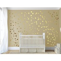 Gold Polka-Dot-Wand-sticker Kleben Auf Wand Kunst Vinyl Aufkleber Kreise Punkt Für Kinderzimmer Bydecalisland-Sd-092 Set von DecaIisland