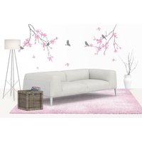 Kirschblüte Baum Wand Aufkleber Natürlichen Mit Blumen Vögel Stick Auf Wandkunst Von Decalisland -Baum Zweig Sd 006 von DecaIisland