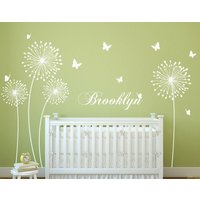 Löwenzahn Wand Aufkleber Mit Schmetterlinge Decals Home Decor Durch Decalisland - Stilvolle Moderne Blumen Sd-046 von DecaIisland