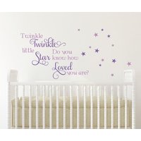 Zitat Twinkle Star Wenig Aufkleber Decals Für Wände Mädchen Kinderzimmer Zimmer Wandaufkleber Schlafzimmer-Wand-Kunst Kinder-Mädchen-Zitat-Di-002 von DecaIisland